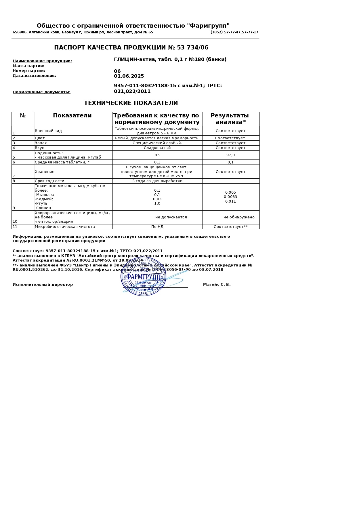 Паспорт №062025